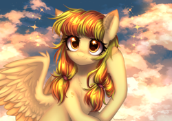 Size: 2630x1844 | Tagged: safe, artist:avrameow, oc, oc only, pegasus, pony, pegasus oc, pigtails, solo