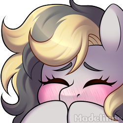 Size: 1000x1000 | Tagged: safe, artist:madelinne, oc, oc only, blushing, bust, emote, portrait, simple background, solo, transparent background