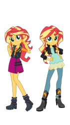 Size: 1080x1920 | Tagged: safe, editor:greywolf2021, sunset shimmer, equestria girls, g4, my little pony equestria girls: better together, boots, clothes, denim, double sunset, female, geode of empathy, jacket, jeans, magical geodes, pants, shirt, shoes, simple background, transparent background, vector