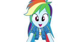 Size: 1280x720 | Tagged: safe, edit, edited screencap, screencap, rainbow dash, human, equestria girls, g4, happily ever after party, happily ever after party: rainbow dash, my little pony equestria girls: better together, my little pony equestria girls: choose your own ending, background removed, clothes, female, hoodie, jacket, shirt, simple background, solo, transparent background