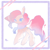 Size: 1800x1800 | Tagged: safe, artist:mengmao422, pinkie pie, earth pony, pony, g4, abstract background, alternate design, female, full body, gradient mane, gradient tail, mare, pink coat, pink mane, pink tail, solo, tail