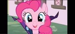 Size: 1600x720 | Tagged: safe, screencap, pinkie pie, earth pony, g4, the mysterious mare do well, female, hub logo, logo, looking at you, solo, the hub