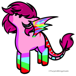 Size: 3000x3000 | Tagged: safe, artist:purple wingshade, oc, oc only, oc:kaleidoscope eyesore, dracony, dragon, hybrid, original species, pony, simple background, solo, transparent background