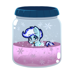 Size: 3508x3508 | Tagged: safe, artist:chiefywiffy, oc, oc only, oc:snowy pop, pegasus, pony, jar, lewd container meme, male, pegasus oc, simple background, snow, snowflake, stallion, transparent background