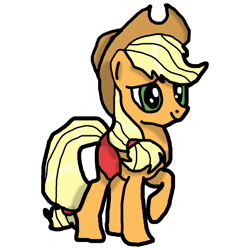 Size: 1024x1024 | Tagged: safe, artist:background_pon3, applejack, earth pony, pony, g4, clothes, female, happy, hat, panties, pants, raised hoof, simple background, solo, transparent background, underwear