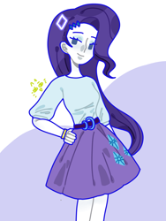 Size: 1080x1440 | Tagged: safe, artist:kuangtianxuan37462, rarity, human, equestria girls, g4, clothes, dress, shirt, smiling, solo, standing