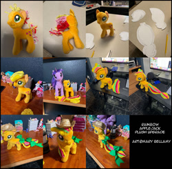 Size: 911x893 | Tagged: safe, artist:marybellamy, applejack, earth pony, pony, g4, customized toy, irl, photo, plushie, solo, toy