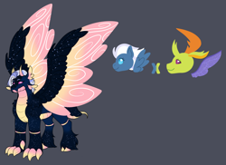 Size: 1280x933 | Tagged: safe, artist:malinraf1615, night glider, thorax, oc, changedling, changeling, changepony, hybrid, g4, interspecies offspring, king thorax, offspring, parent:night glider, parent:thorax, simple background