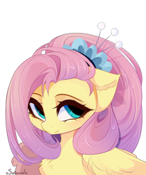 Size: 5000x6000 | Tagged: safe, artist:xsatanielx, fluttershy, pegasus, pony, g4, absurd resolution, bust, cute, female, mare, older, older fluttershy, shyabetes, simple background, smiling, solo, transparent background