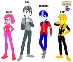 Size: 2468x2104 | Tagged: safe, artist:robertsonskywa1, equestria girls, g4, b-127, bumblebee (transformers), clothes, d-16, elita-1, equestria girls-ified, female, hand on hip, male, megatron, optimus prime, orion pax, photo, simple background, smiling, teenager, transformers, transformers one, transparent background