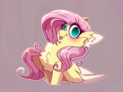 Size: 2000x1500 | Tagged: safe, artist:celes-969, fluttershy, pegasus, pony, g4, :p, blushing, bust, chest fluff, cute, derp, ear fluff, female, head empty, mare, no pupils, shyabetes, silly, solo, tongue out