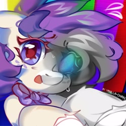 Size: 2048x2048 | Tagged: safe, artist:vanilla-chan, oc, oc only, oc:maggie notton, earth pony, pony, bowtie, earth pony oc, female, high res, looking at you, mare, necktie, open mouth, solo