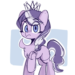 Size: 1080x1080 | Tagged: safe, artist:亲死暮光刻不容缓, diamond tiara, earth pony, pony, g4, chest fluff, colored sketch, female, filly, foal, looking at you, outline, raised hoof, simple background, sketch, solo, white background, white outline