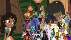 Size: 1920x1080 | Tagged: safe, artist:elephantdevinart, daring do, oc, oc:judith, alicorn, big cat, bird, cheetah, crocodile, dinosaur, eagle, elephant, fish, horse, human, kangaroo, lion, panther, pegasus, pony, rabbit, rhinoceros, tyrannosaurus rex, unicorn, equestria girls, g4, animal, cragger, eris (legends of chima), female, horn, laval, legends of chima, lego, male, mass crossover, recolor, rogon, the lion guard