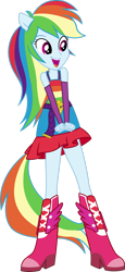 Size: 1024x2232 | Tagged: safe, artist:greywolf2021, rainbow dash, human, equestria girls, g4, bare shoulders, boots, clothes, cute, dashabetes, fall formal outfits, female, open mouth, open smile, ponied up, pony ears, rainbow dash always dresses in style, shoes, simple background, sleeveless, smiling, solo, transparent background, vector