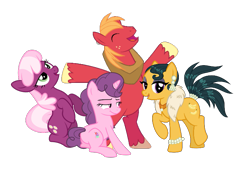 Size: 773x531 | Tagged: safe, artist:jeatz-axl, artist:osipush, edit, vector edit, big macintosh, cheerilee, cleopatra jazz, sugar belle, earth pony, pony, unicorn, filli vanilli, g4, hard to say anything, .svg available, bipedal, butt, crack shipping, eyes closed, female, foursome, group sex, happy, harem, horn, lidded eyes, macjazz, male, mare, open mouth, open smile, plot, ship:cheerimac, ship:sugarmac, shipping, simple background, smiling, stallion, straight, svg, swoon, transparent background, vector