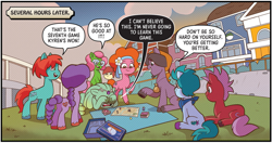 Size: 1621x854 | Tagged: safe, idw, official comic, kyren, raneigh, earth pony, pony, g5, maretime mysteries #4, my little pony: maretime mysteries, my little pony: tell your tale, official, spoiler:comic, spoiler:g5, spoiler:g5comic, comic, female, male, mare, outdoors, stallion, unnamed character, unnamed pony