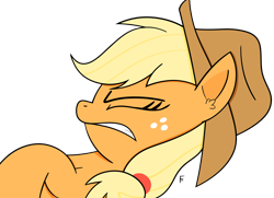 Size: 3422x2480 | Tagged: safe, artist:frownfactory, applejack, earth pony, g4, applejack is best facemaker, female, simple background, solo, transparent background