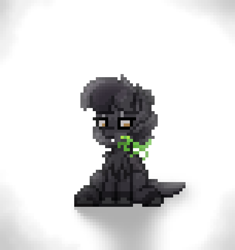 Size: 1900x2025 | Tagged: safe, artist:dangerous fish, oc, oc only, mantis, pony, ashes town, pony town, cute, digital art, female, gradient background, looking at each other, looking at something, mare, neutral, pixel art, simple, sitting, solo