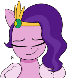 Size: 2375x2714 | Tagged: safe, artist:frownfactory, pipp petals, pegasus, pony, g5, my little pony: tell your tale, adorapipp, bust, cute, eyes closed, female, headband, mare, simple background, smiling, solo, transparent background