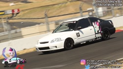 Size: 3840x2160 | Tagged: safe, zipp storm, g5, car, honda civic, instagram, irl, outdoors, photo, race track, sonoma raceway, zipp civic