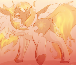 Size: 3999x3424 | Tagged: safe, artist:czu, daybreaker, alicorn, pony, g4, butt, dock, female, gradient background, mare, patreon, patreon reward, plot, solo, spread wings, tail, wings