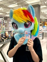 Size: 768x1024 | Tagged: safe, artist:jssabcde, rainbow dash, human, pegasus, pony, g4, bust, fursuit, irl, irl human, photo, ponysuit, portrait, solo