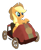 Size: 1347x1641 | Tagged: safe, artist:umsx, applejack, earth pony, pony, g4, applejack's hat, cart, cowboy hat, hat, mario kart, simple background, solo, super mario, transparent background