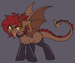 Size: 1000x850 | Tagged: safe, artist:php193, oc, oc only, oc:whiskey dreams, demon, demon pony, incubus, incubus pony, bat wings, clothes, horns, latex, latex socks, piercing, socks, solo, wings