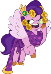 Size: 561x813 | Tagged: safe, edit, edited screencap, editor:pascalmulokozi2, screencap, pipp petals, pegasus, pony, g5, my little pony: tell your tale, sleepover!!, spoiler:g5, spoiler:my little pony: tell your tale, spoiler:tyts02e18, background removed, female, hair curlers, not a vector, one eye closed, simple background, solo, transparent background