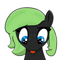 Size: 700x700 | Tagged: safe, artist:wren, oc, oc only, oc:fanonlilly, pony, :p, female, looking down, mare, mlem, silly, simple background, solo, thinking, tongue out, transparent background