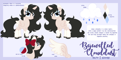 Size: 8000x4000 | Tagged: safe, artist:fizzlefer, oc, oc only, oc:bejewelled clouddust, alicorn, pony, alicorn oc, black mane, black tail, blue bow, blue eyes, blue eyeshadow, body markings, bow, color palette, colored wings, cutie mark, ear markings, eyeshadow, feminine stallion, folded wings, gradient wings, hair bow, horn, long hair, long hair male, long mane, long mane male, long tail, makeup, male, male alicorn, mixed pronouns, red bow, reference sheet, simple background, solo, spread wings, tail, unshorn fetlocks, wings