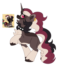 Size: 4632x5069 | Tagged: oc name needed, safe, artist:crazysketch101, pony, unicorn, pony town, choker, horn, simple background, spiked choker, transparent background