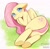 Size: 992x982 | Tagged: safe, artist:flong, fluttershy, pegasus, pony, g4, blushing, butt, cute, ears back, female, floppy ears, flutterbutt, folded wings, grass, hooves on cheeks, human shoulders, looking at you, lying down, mare, on side, outdoors, plot, shyabetes, solo, strategically covered, tail, tail between legs, teary eyes, text, underhoof, white background, wings