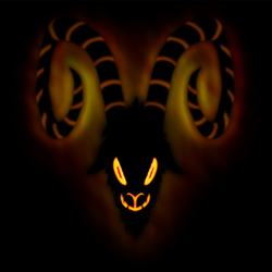 Size: 4000x4000 | Tagged: safe, artist:aleximusprime, grogar, ghost, sheep, undead, g4, evil, glowing, glowing eyes, glowing eyes of doom, horns, male, ram, ram horns, real grogar, spirit, the ghost of grogar