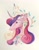 Size: 1290x1668 | Tagged: safe, artist:owlclare, princess cadance, alicorn, pony, g4, bust, curved horn, female, horn, jewelry, mare, necklace, regalia, simple background, solo, traditional art, white background