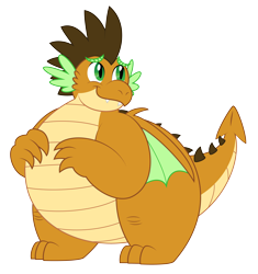 Size: 5286x5633 | Tagged: safe, artist:aleximusprime, oc, oc only, oc:alex the chubby dragon, dragon, bashful, belly, big belly, cute, dragon oc, dragonsona, fat, folded wings, looking back, male, non-pony oc, northern drake, plump, simple background, solo, transparent background, wings