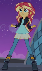 Size: 1658x2800 | Tagged: safe, screencap, sunset shimmer, human, equestria girls, g4, my past is not today, cropped, female, outdoors, solo