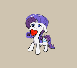 Size: 804x718 | Tagged: safe, artist:naofumich, rarity, pony, unicorn, g4, brown background, heart, horn, simple background, solo