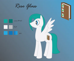 Size: 3654x3021 | Tagged: safe, artist:billy2345, oc, oc only, oc:rose glass, pegasus, pony, cutie mark, female, gradient background, high res, mare, mare oc, pegasus oc, reference sheet, solo, wings