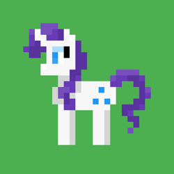 Size: 1200x1200 | Tagged: safe, artist:kiniaczu, rarity, g4, digital art, green background, pixel art, simple background, solo