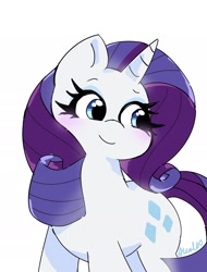 Size: 1456x1917 | Tagged: safe, artist:leo19969525, rarity, pony, unicorn, g4, cute, female, horn, mare, raribetes, simple background, smiling, solo, white background