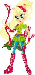 Size: 6967x14852 | Tagged: safe, artist:sugar-loop, applejack, equestria girls, g4, my little pony equestria girls: friendship games, archery, arrow, bow (weapon), bow and arrow, box art, clothes, female, looking at you, ponied up, pony ears, simple background, solo, sporty style, transparent background, vector, weapon