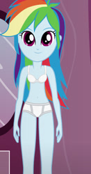 Size: 490x936 | Tagged: safe, artist:qbert2kcat, rainbow dash, human, equestria girls, g4, belly, belly button, clothes, female, indoors, solo, underwear