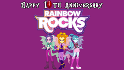 Size: 1920x1080 | Tagged: safe, artist:floralisole, artist:miketheelephantbrony, artist:theshadowstone, adagio dazzle, aria blaze, sonata dusk, rainbow rocks 10th anniversary, equestria girls, g4, disguise, disguised siren, female, gem, purple background, simple background, siren gem, trio, trio female