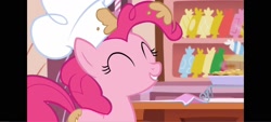 Size: 1600x720 | Tagged: safe, pinkie pie, earth pony, g4, chef, chef's hat, eyes closed, female, hat