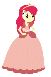 Size: 330x496 | Tagged: safe, artist:andy213yt, artist:selenaede, apple bloom, human, equestria girls, g4, adorabloom, base used, clothes, cute, dress, female, gown, hand on hip, jewelry, melody (the little mermaid), smiling, solo, the little mermaid 2: return to the sea, tiara