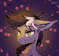 Size: 1344x1274 | Tagged: safe, artist:cmdrtempest, oc, oc only, bat pony, pony, bust, chest fluff, gradient background, portrait, solo