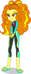 Size: 1280x3003 | Tagged: safe, artist:dustinwatsongkx, adagio dazzle, equestria girls, g4, clothes, clothes swap, female, flirting, fluttershy's wetsuit, sandals, simple background, solo, swimsuit, swimsuit swap, transparent background, vector, wetsuit