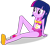 Size: 1416x1286 | Tagged: safe, artist:dustinwatsongkx, twilight sparkle, human, equestria girls, g4, bare shoulders, clothes swap, female, geode of sugar bombs, magical geodes, pinkie pie swimsuit, simple background, sleeveless, solo, swimsuit swap, transparent background